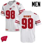 Men's Wisconsin Badgers NCAA #98 Kraig Howe White Authentic Under Armour Stitched College Football Jersey UB31S21MZ